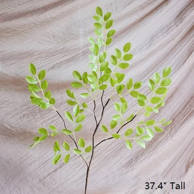 Branche de feuille de printemps frais, Vert / Blanc