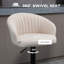 Ensemble de 2 tabourets de bar réglables pivotants, tissu tactile lin, beige