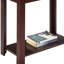 Grande table de bout en bois 24 po avec finition cerisier foncé et plateau en marbre