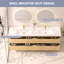 Meuble-lavabo double 84 po avec lavabos intégrés en résine et chêne naturel 84 po-130131199