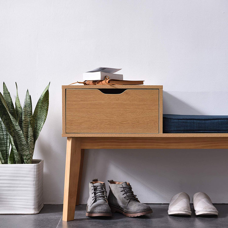 Sabrina Polyester Blend Upholstered Storage Bench
