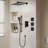 1-Spray 11.8 In. Wall-Mounted Dual Fixed And Handheld Shower Head 2.5 GPM With Slide Bar, Body-Sprays-112006269