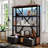 3-Shelf Metal Bookcase With Drawers, Open Bookcase, Vintage Industrial Style Bookcase With LED-917192246