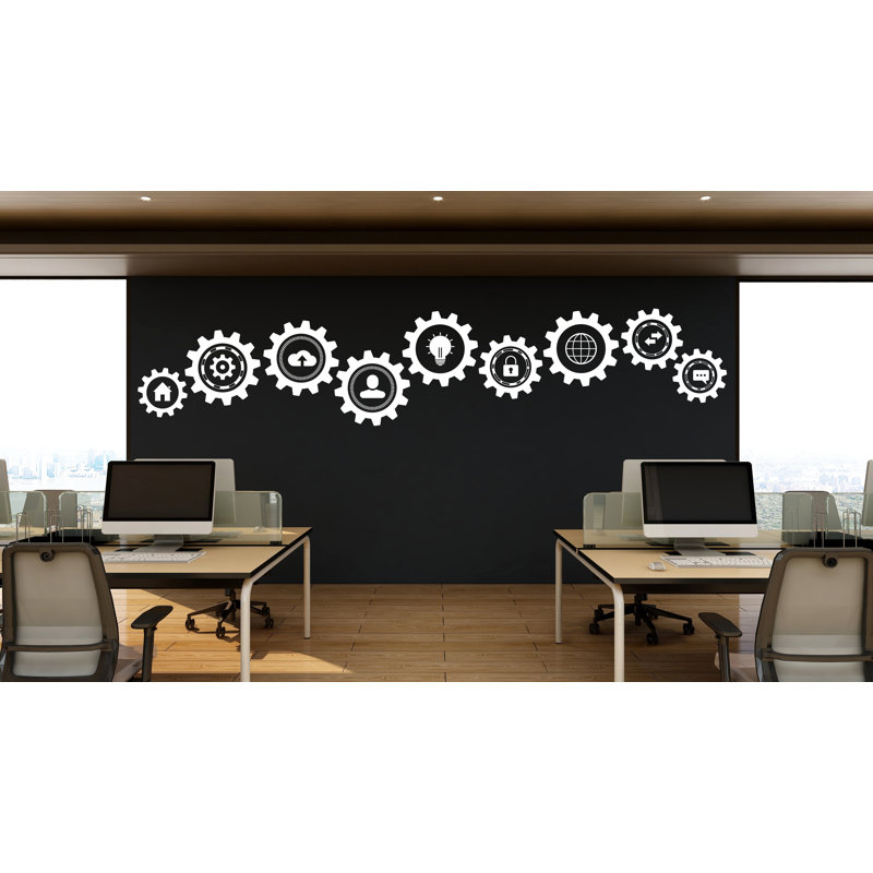 Décalcomanie d'art mural en vinyle technologie, autocollant de carte de circuit imprimé, décoration murale de bureau, autocollant mural de logiciel de gestion, ordinateur, bureau de décoration 171LU