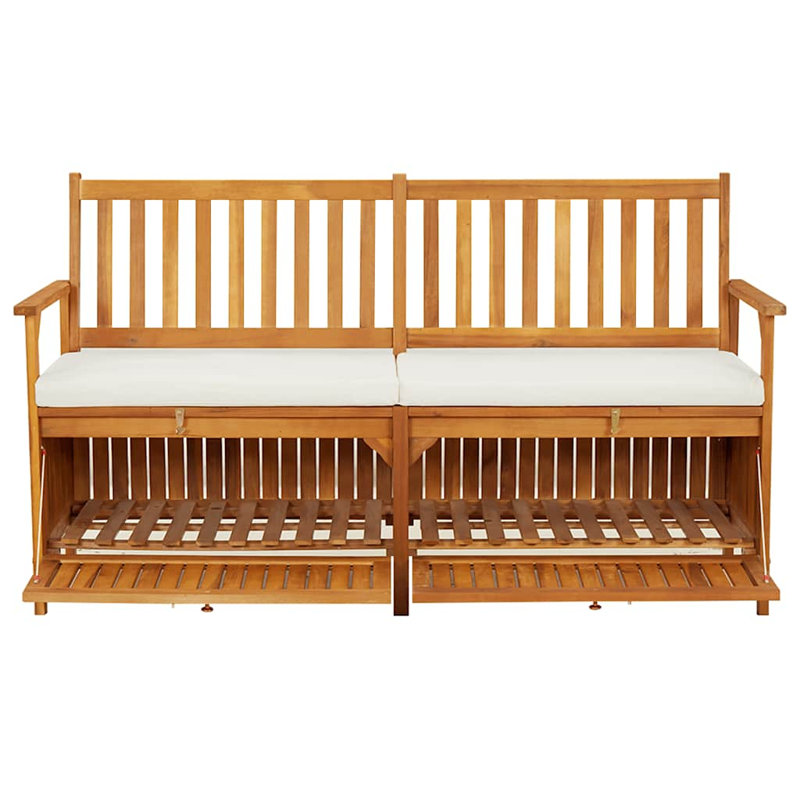Boîte de rangement pour terrasse Cotswald, 33.1" H x 58.3" W x 24.4" D, Brun / Blanc