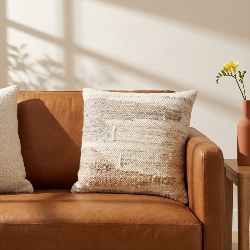 Dia Abstract Wool Blend Pillow Cover, 18" H x 18" W, Pillow Cover Only - No Insert