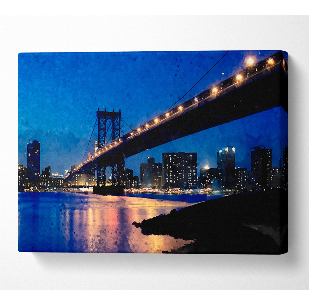 Brooklyn Bridge Peach Glow - Kunstdrucke auf Leinwand