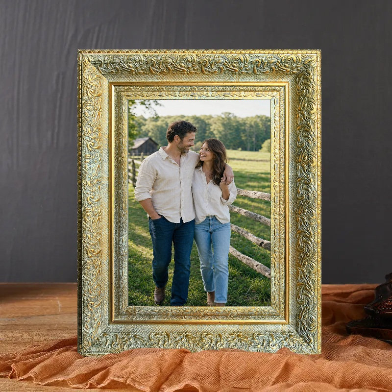 Cadre photo mural doré antique 1PC 5 "x 7" avec forme rectangulaire classique, Antique Gold, 1, 5 po x 7 po