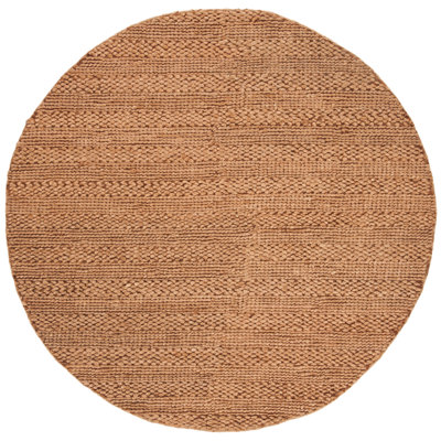 Eco-Smart Natural Fiber Hand Woven Jute/Cotton Striped Rug in Gold