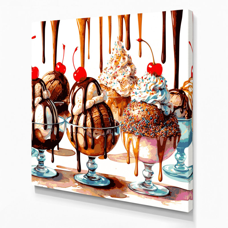 «Desserts Sundae», art mural sur toile blanche, H 32 po x l 32 po