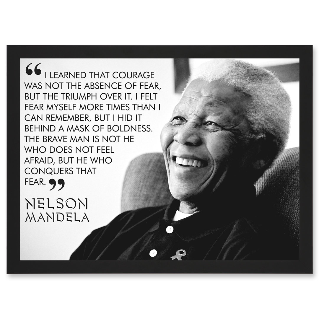 Nelson Mandela Quote I Learned That Courage - Single Picture Frame Painting