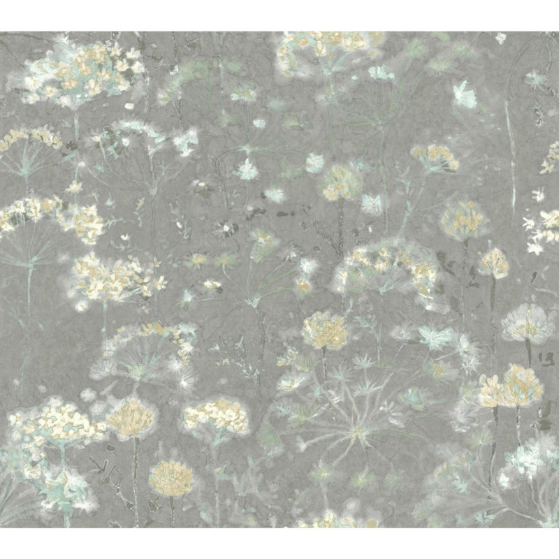 Rouleau de papier peint l 27 pi x l 27 po imaginaire botanique, Gris
