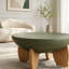 Table basse ronde moderne de 76 cm (30 po), table basse en forme de bol avec pattes en bois massif, plateau lisse peint, montage facile, style milieu du siècle-1157131619