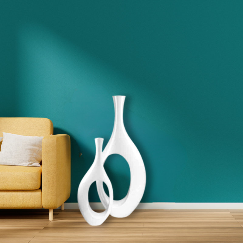 Hailley Handmade Floor Vase, White