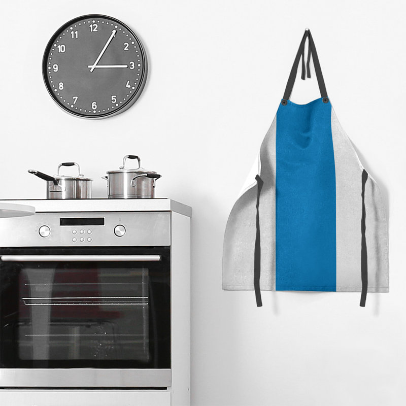 No Pattern Bib Apron, White/Basketball Blue