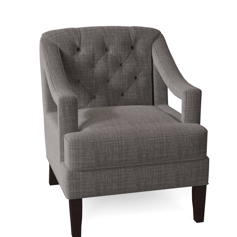 Armchair, Gray, Black Walnut