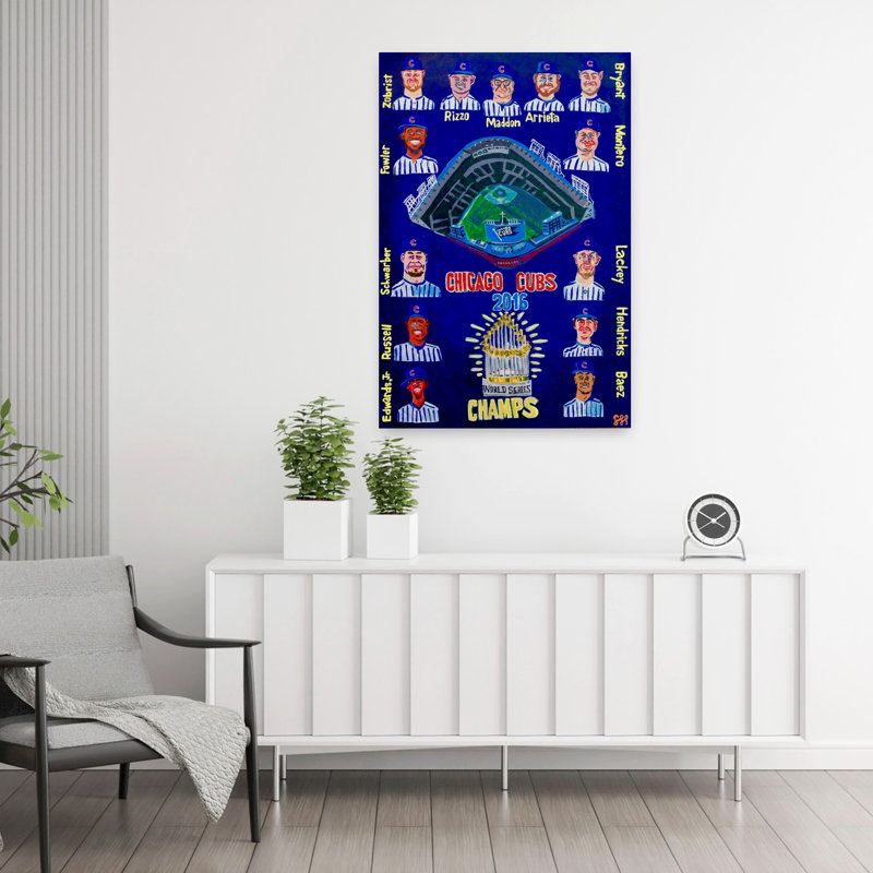 Cubs 2016, art mural contemporain, H 36 po x l 24 po