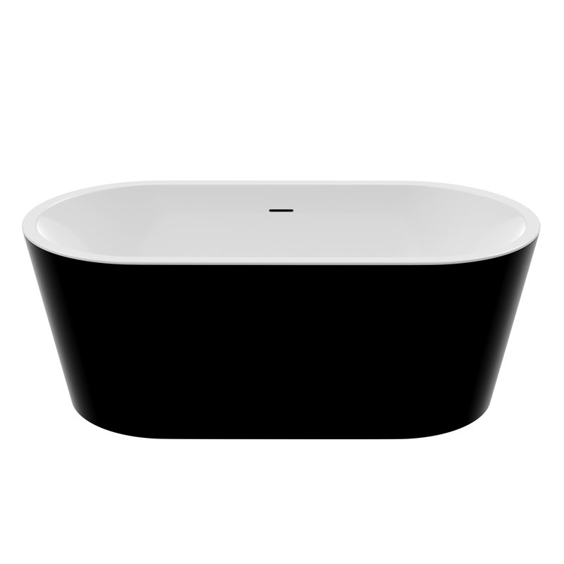 Chand Series 59" Black and White Acrylic Freestanding Bathtub