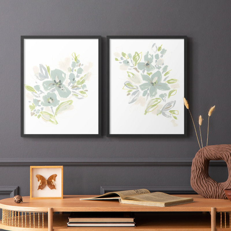 Seafoam Petals III - reproduction encadrée de qualité supérieure - prête à être accrochée - aucun clou requis - aucun clou requis