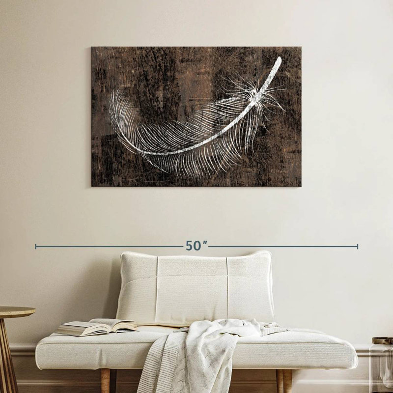 Kerner White Feather Outline, 26" H x 39" W