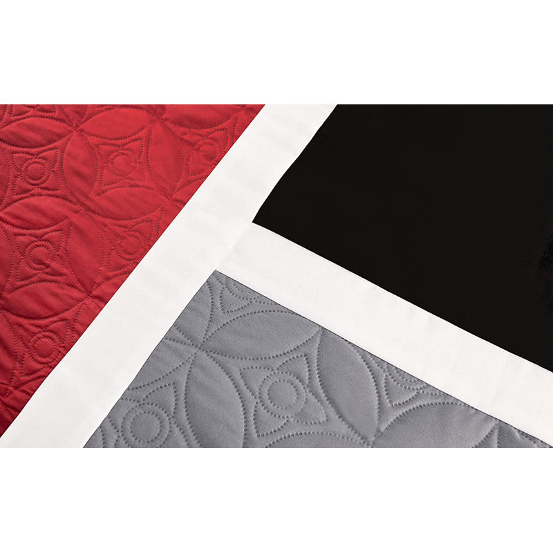 Upland Patchwork 7 Piece Comforter Set, Queen Comforter + 6 Additional Pieces, Red