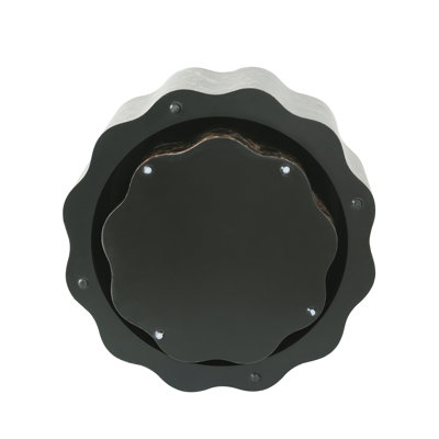 Ensemble de 2 tables basses rondes avec comptoir en faux noyer de travertin, tables d'appoint modernes minimalistes, table de bout décorative pour salon, appartement, bureau