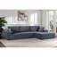 Canapé modulaire convertible en velours côtelé CozyForm, canapé confortable moderne avec rembourrage en mousse, canapé-lit modulaire confortable pour le salon, la chambre à coucher, aucun assemblage requis, faisant face à la droite-1942564875-1942564872