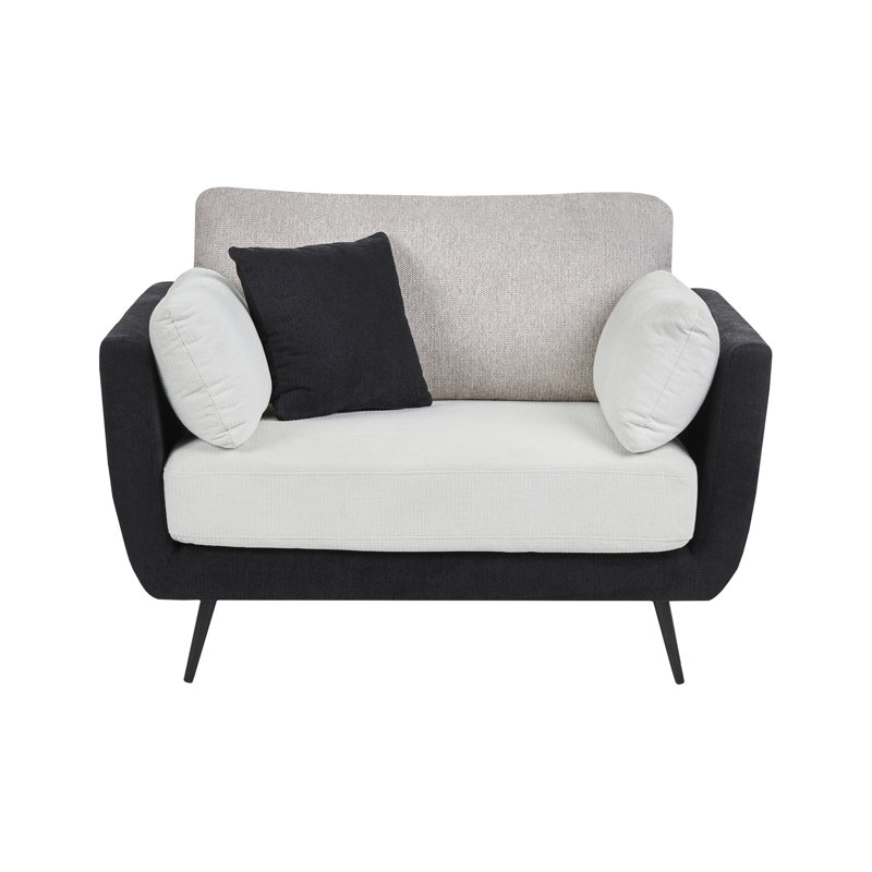 Tasleem Upholstered Fabric Armchair, Black Fabric