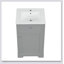 Meuble-lavabo gris de 20 po avec lavabo, porte à fermeture douce, support de rangement et tablette réglable pour les salles de bain modernes-7885132