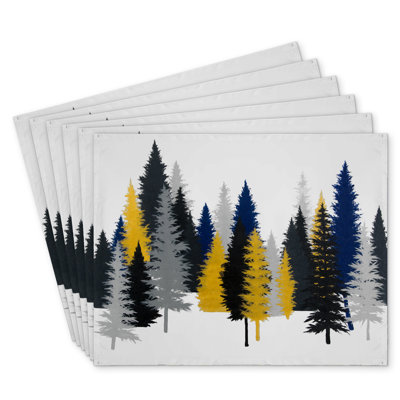 Golden Fir Polyester Chandrine | Set of 6 | Home Decor