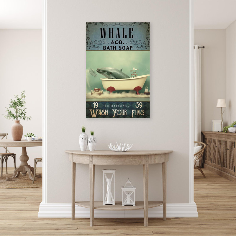 " Whale Bath Soap ", 36" H x 24" W x 1.25" D
