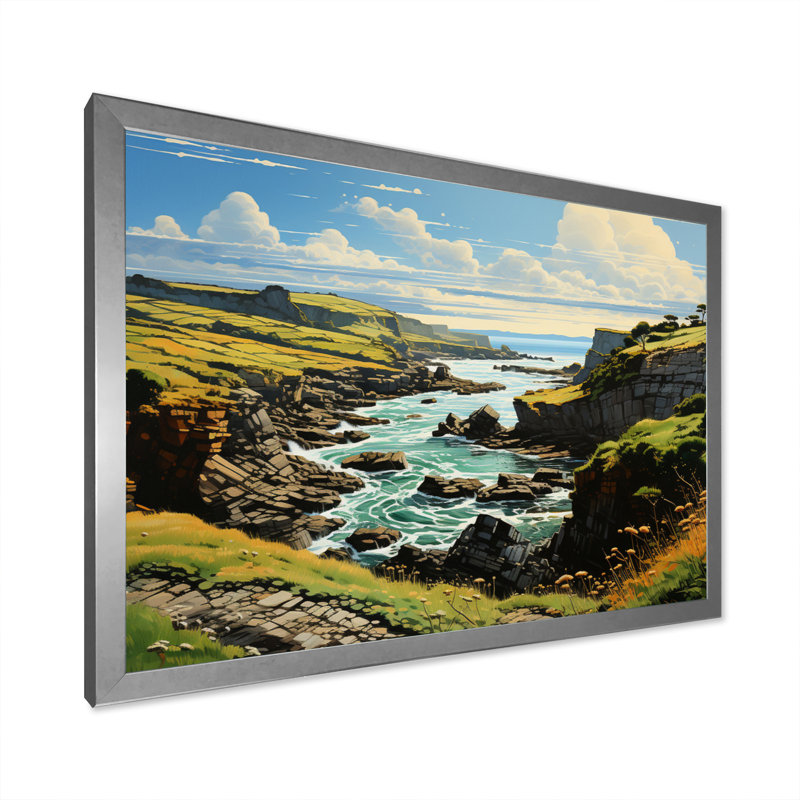 " Ireland Emerald Isle This I ", H 30 po x l 40 po x P 1,5 po, Cadre simple argenté