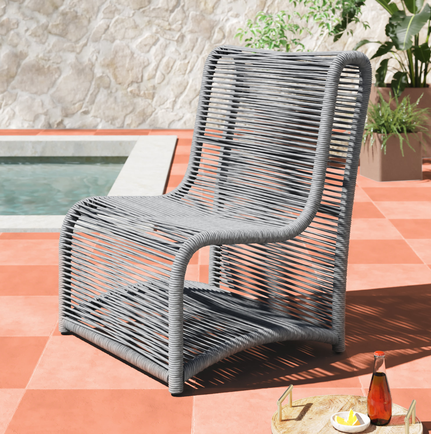 Outdoor Armless Lounge Chair