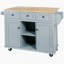 Chariot de cuisine avec comptoir à abattants en bois d'hévéa, supports de rangement internes pour porte d'armoire-704093244