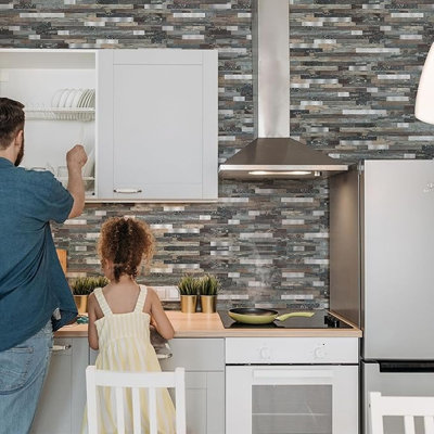 10 tuiles de dosseret à peler et à coller, carreaux à coller pour cuisine, salle de bain, salle de lavage, camping-car, foyer.