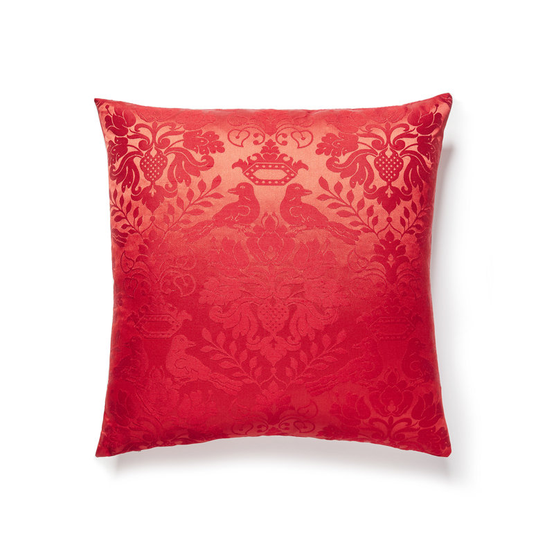 Silk Square Pillow Cover & Insert, Ruby