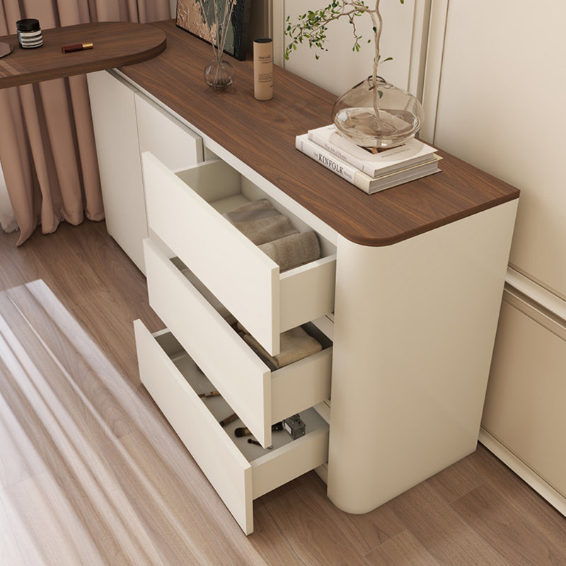 Commode créative rétro, Brun / blanc crème