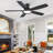 52" Flush Mount Ceiling Fan With Lights And Remote Control, Reversible And 5 Dual-sided Blades-498187537