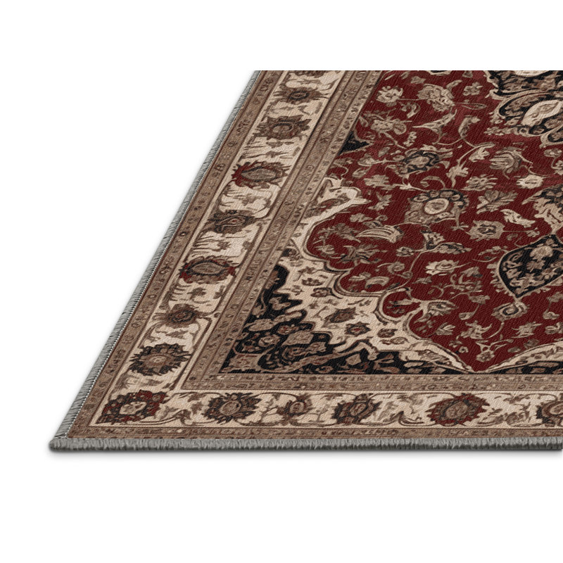 Tapis persan gris lavable à la machine, Tapis de couloir 2 pi x 4 pi