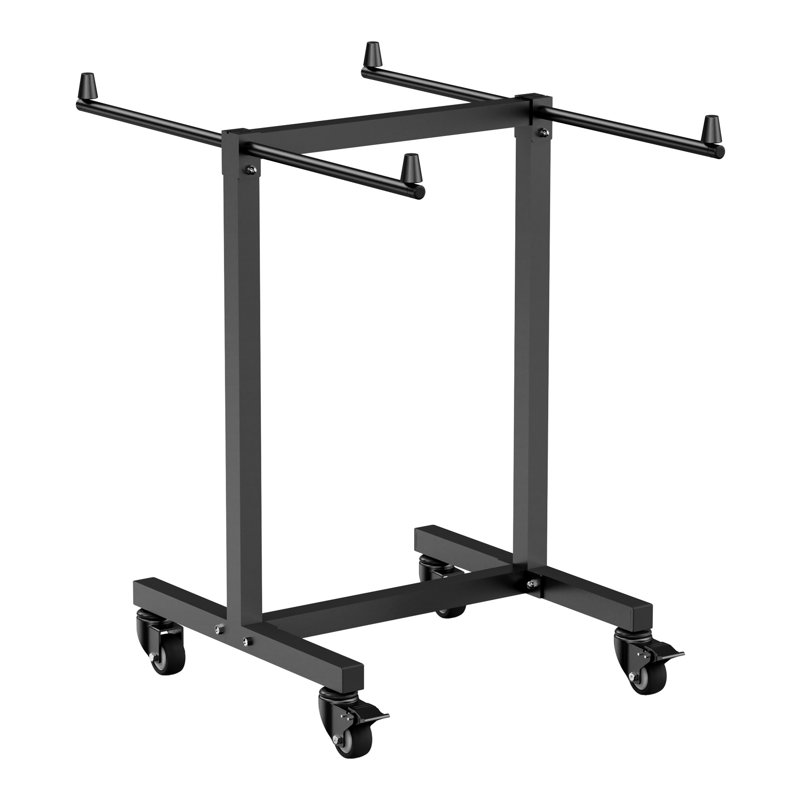 Étagère de rangement robuste pour chaises pliantes avec roulettes, chariot en forme de T d'une capacité de 90 kg (200 lb) pouvant contenir jusqu'à 14 chaises, noir mat