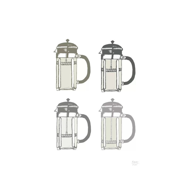 French Press Coffee Maker - Print on Canvas, Wrapped Canvas, 152.4cm H x 101.6cm W x 3.81cm D