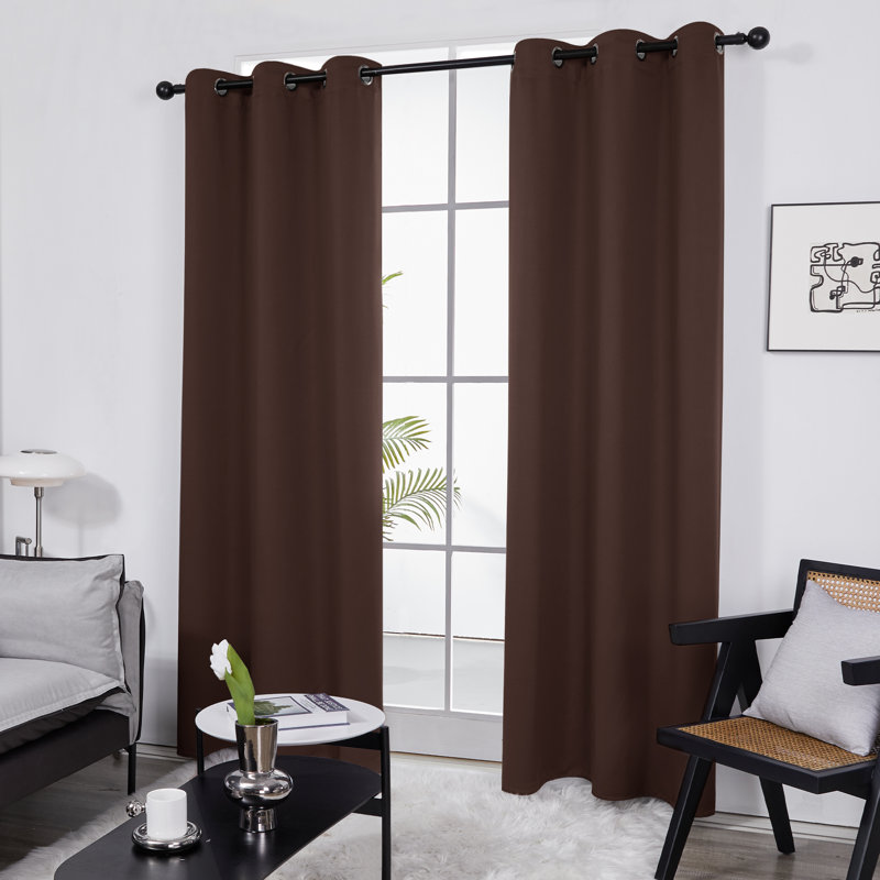 Frome Room Darkening Curtain Pair, 38" W x 84" L, Chocolate