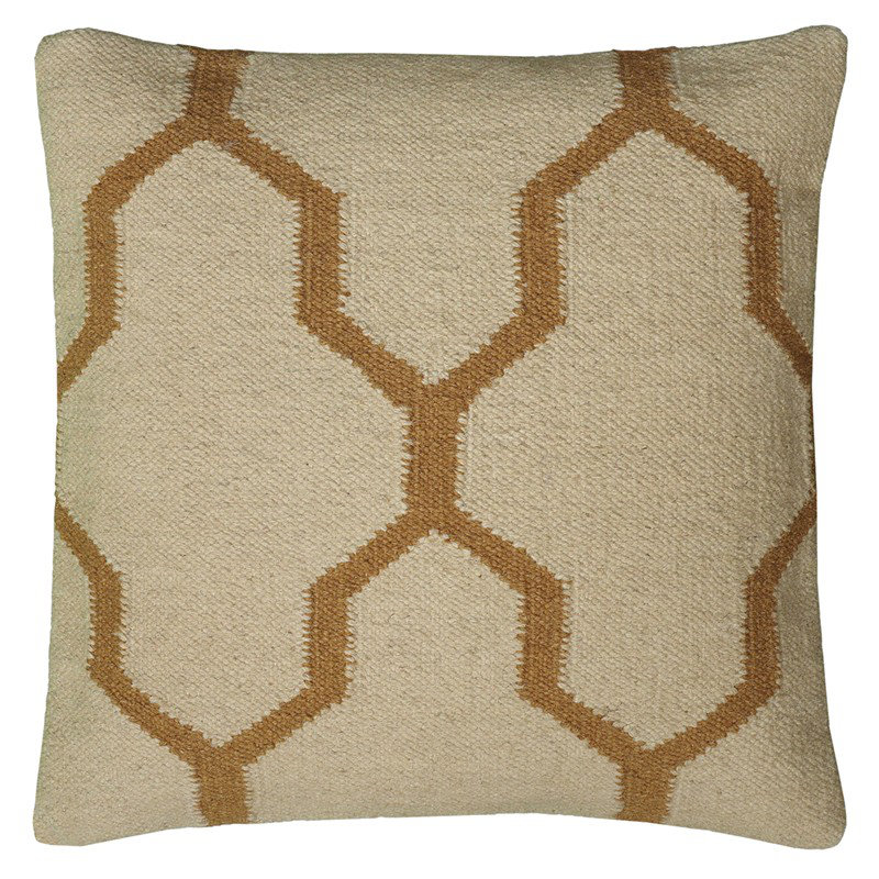Coussin Quatrefoil, Beige / brun