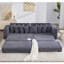 Canapé modulaire en L 110,75 po, canapé modulaire en velours côtelé, avec repose-pieds mobile, porte-gobelets, 8 coussins décoratifs, poche latérale, déplier dans un lit-575755510