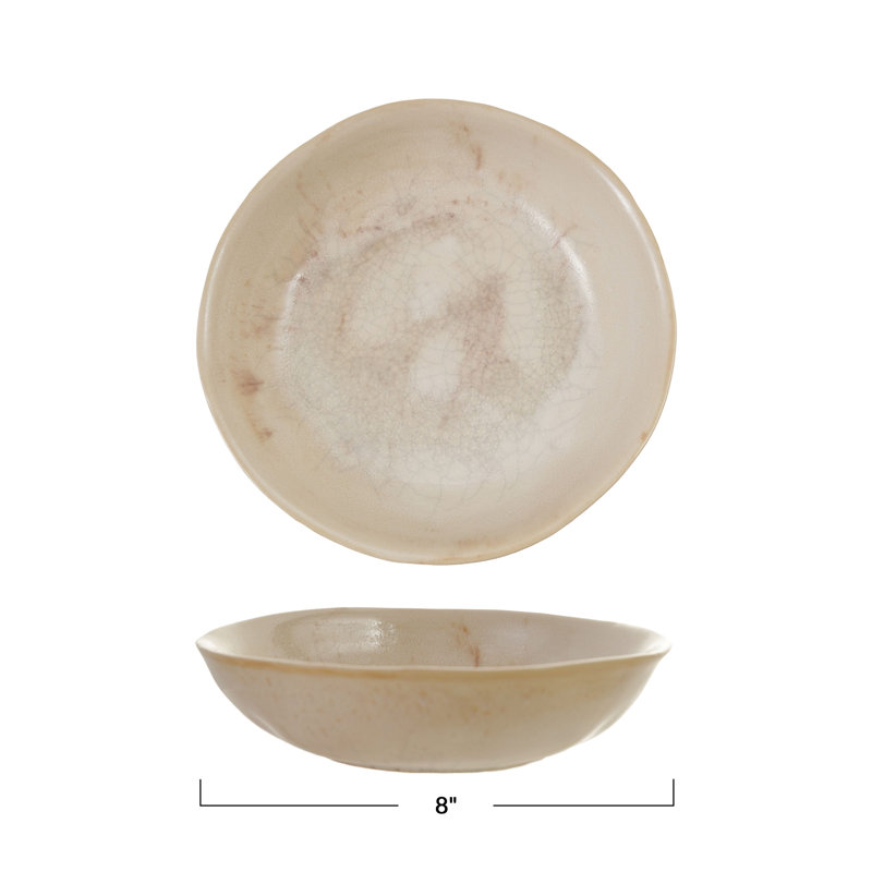Stoneware Bowl with Reactive Crackle Glaze