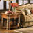 Villa Valencia Wood and Marble End Table
