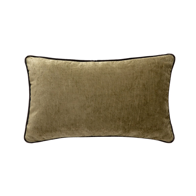 Boromee Velvet Pillow Cover & Insert, Gray, Rectangle 13"H x 22"W