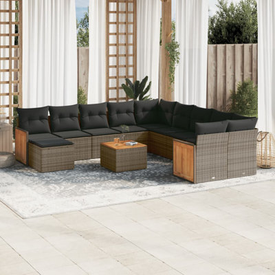 Vidaxl Garden Sofa Set Grey And Dark Grey