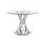 Ensemble de table de salle à manger ronde 47,2 "pour 4, 5 pièces, ensemble de table de salle à manger en verre trempé avec 4 chaises rembourrées en velours, pour cuisine, appartement-325437576-334343148-334343146