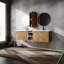 Meuble-lavabo mural 72 po avec lavabo et armoire latérale en céramique, porte, meuble-lavabo 72 po